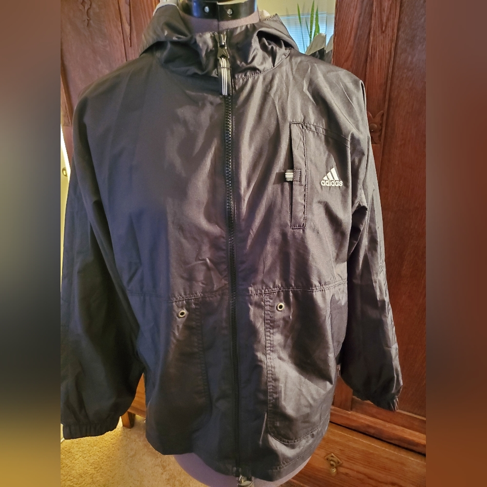 Adidas Women Black White Wind Breaker Large